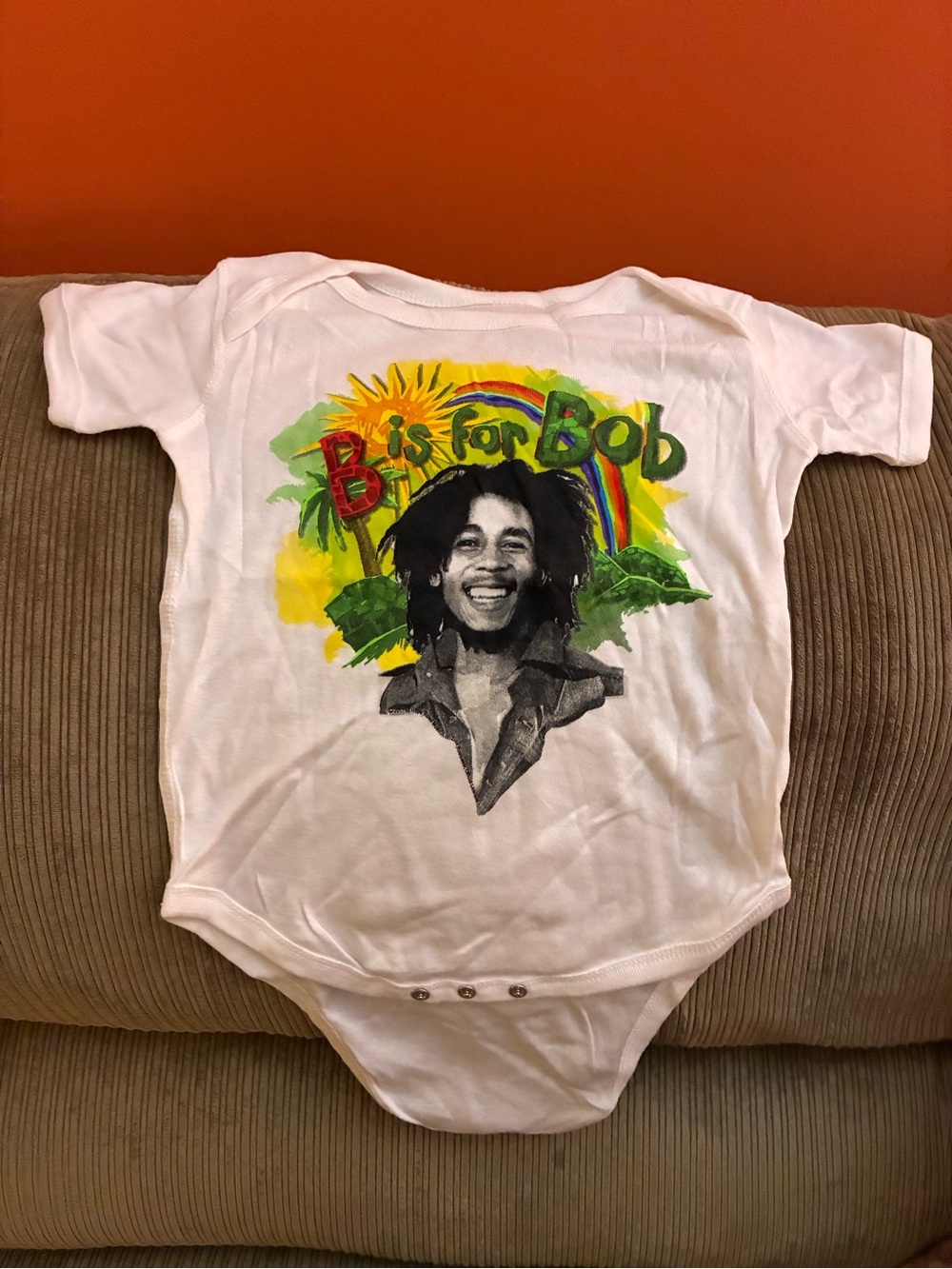 White 'B Is for Bob' Graphic Baby One-Piece